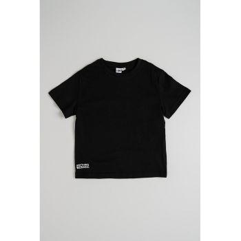 Tricou din bumbac cu decolteu la baza gatului