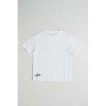 Tricou din bumbac cu decolteu la baza gatului