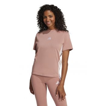 Tricou din bumbac cu decolteu la baza gatului