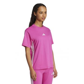 Tricou din bumbac cu decolteu la baza gatului