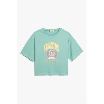 Tricou din bumbac cu maneci cazute