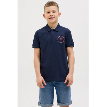 Tricou polo cu imprimeu pe piept