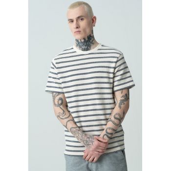 Tricou regular fit din bumbac cu model in dungi