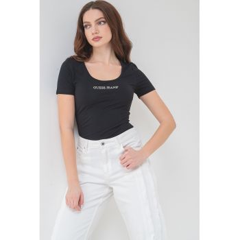 Tricou slim fit cu logo pe piept