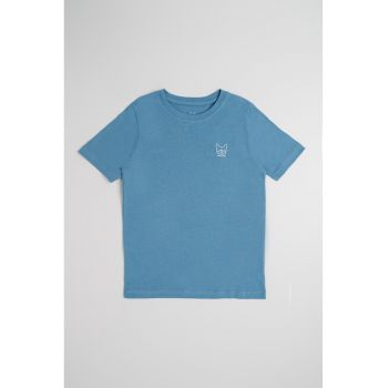 Tricou slim fit de bumbac cu imprimeu discret