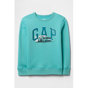 Bluza de trening cu logo si maneci cazute