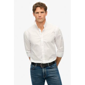 Camasa din amestec de bumbac cu model uni