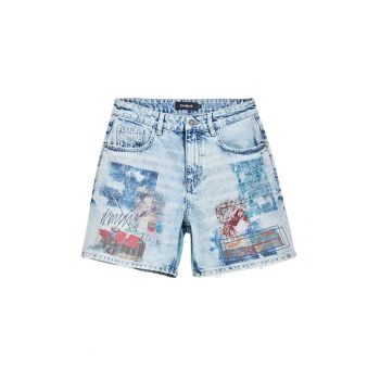 Pantaloni scurti din denim cu imprimeu