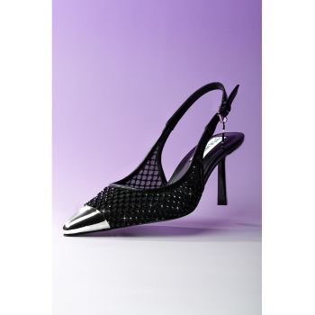 Pantofi slingback cu varf ascutit
