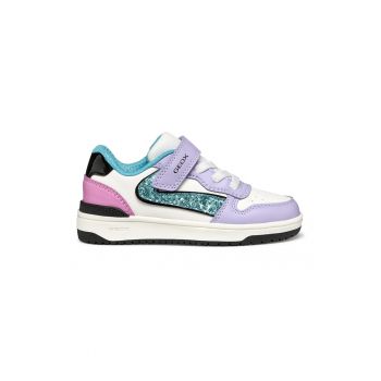 Pantofi sport de piele ecologica cu velcro si detalii stralucitoare