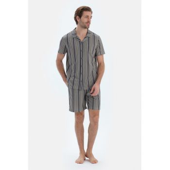 Pijama din amestec de bumbac cu model in dungi