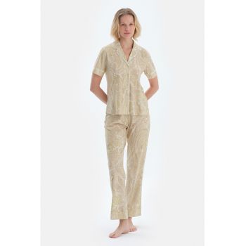 Pijama din amestec de modal cu model grafic