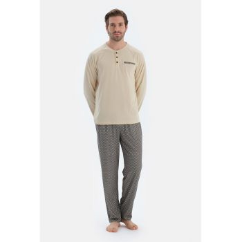 Pijama lunga cu maneci raglan
