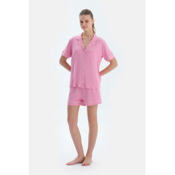 Pijama scurta cu vipusca contrastanta
