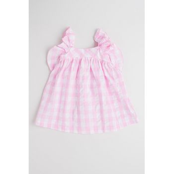 Rochie din bumbac cu model gingham
