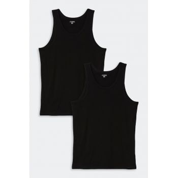 Set de top-uri cu decolteu rotund - 2 piese