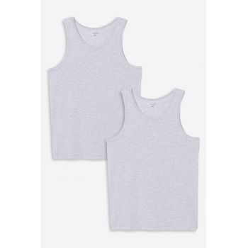 Set de top-uri cu decolteu rotund - 2 piese