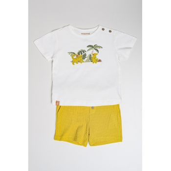 Set de tricou cu imprimeu si pantaloni scurti - 2 Piese