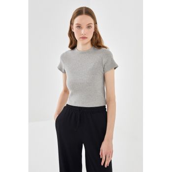 Tricou crop striat