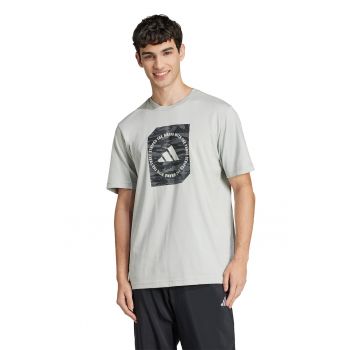 Tricou cu decolteu la baza gatului si imprimeu logo