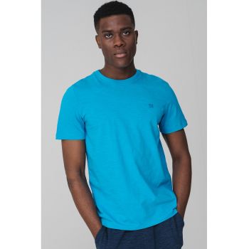 Tricou de bumbac cu decolteu la baza gatului