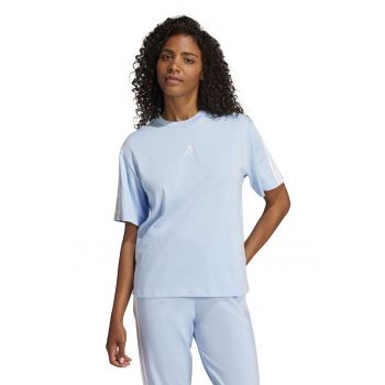 Tricou de bumbac cu decolteu la baza gatului