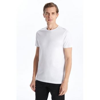 Tricou de bumbac cu decolteu rotund