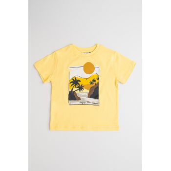 Tricou de bumbac cu imprimeu grafic