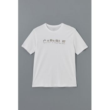 Tricou de bumbac cu imprimeu text