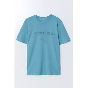 Tricou de bumbac cu model text