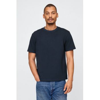 Tricou din bumbac cu decolteu la baza gatului