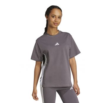 Tricou din bumbac cu decolteu la baza gatului