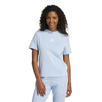 Tricou din bumbac cu decolteu la baza gatului