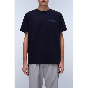Tricou din bumbac cu imprimeu logo si model grafic