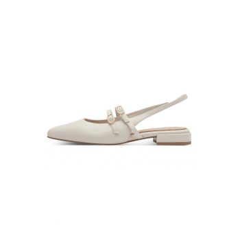 Balerini slingback din piele ecologica cu catarama