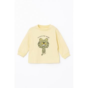 Bluza cu mansete elastice si imprimeu