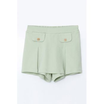Fusta-pantalon cu clape decorative