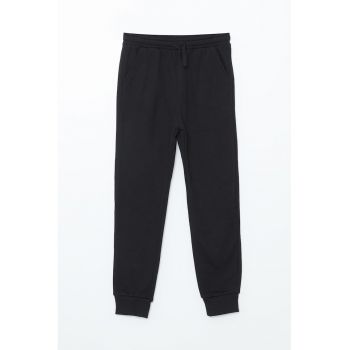 Pantaloni din amestec de bumbac cu snururi