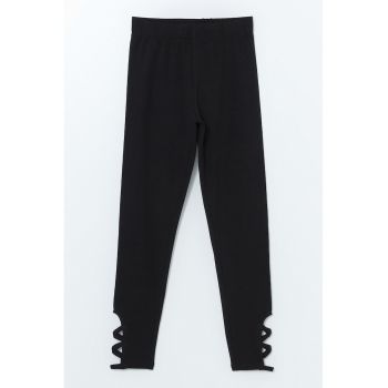 Pantaloni din bumbac cu model uni