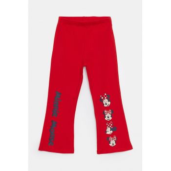 Pantaloni evazati cu imprimeu Minnie Mouse