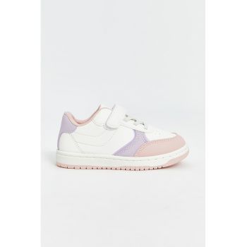 Pantofi sport cu velcro si model colorblock