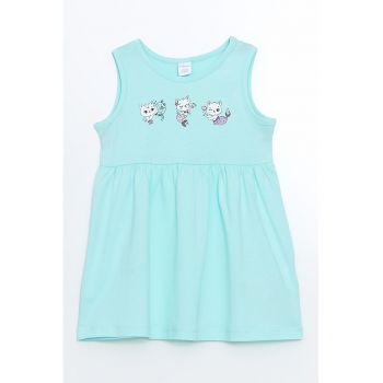 Rochie cu croiala in A si imprimeu grafic