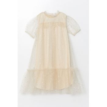 Rochie cu strat exterior din tul