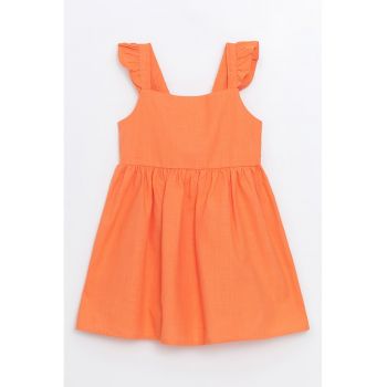 Rochie evazata cu maneci cu volane