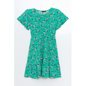 Rochie evazata cu model floral
