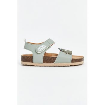 Sandale de piele ecologica cu velcro