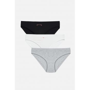 Set de chiloti brazilieni cu imprimeu - 3 perechi