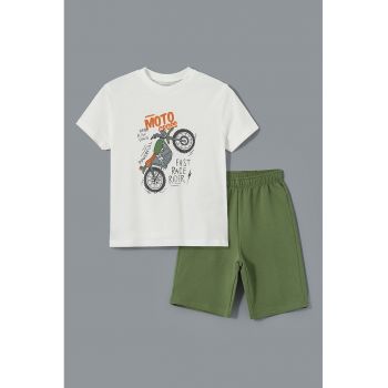 Set de imbracaminte cu imprimeu grafic - 2 piese