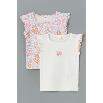 Set de topuri cu margini valurite - 2 piese