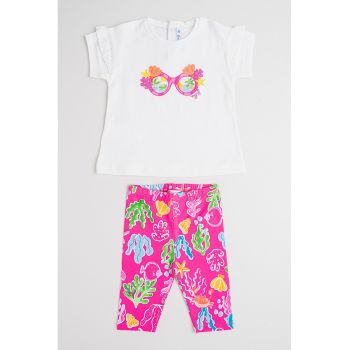 Set de tricou cu model si colanti